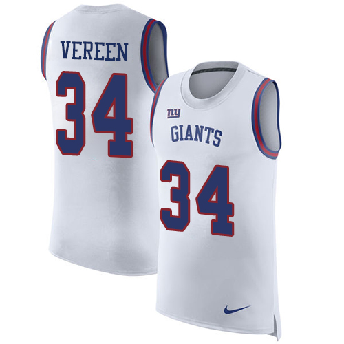 Nike Giants #34 Shane Vereen White Men's Stitched NFL Limited Rush Tank Top Jersey